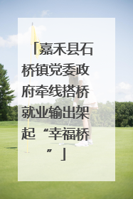 嘉禾县石桥镇党委政府牵线搭桥就业输出架起“幸福桥”