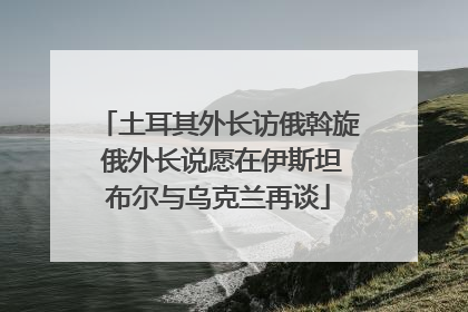 土耳其外长访俄斡旋 俄外长说愿在伊斯坦布尔与乌克兰再谈