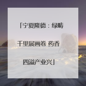宁夏隆德：绿畴千里展画卷 药香四溢产业兴