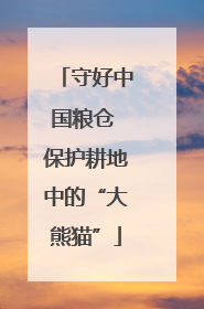 守好中国粮仓 保护耕地中的“大熊猫”
