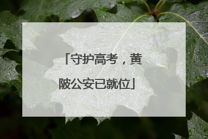 守护高考，黄陂公安已就位