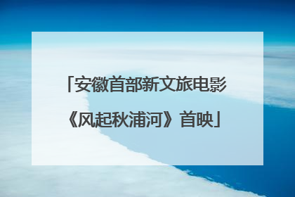 安徽首部新文旅电影《风起秋浦河》首映