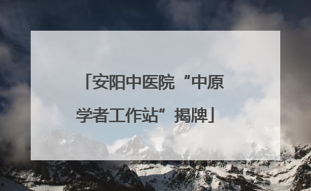 安阳中医院“中原学者工作站”揭牌