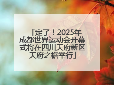 定了！2025年成都世界运动会开幕式将在四川天府新区天府之檐举行