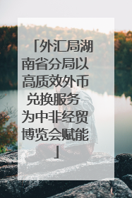 外汇局湖南省分局以高质效外币兑换服务 为中非经贸博览会赋能