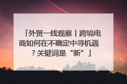外贸一线观察丨跨境电商如何在不确定中寻机遇？关键词是“新”