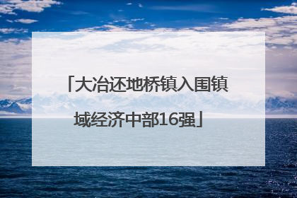 大冶还地桥镇入围镇域经济中部16强