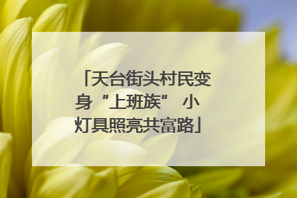 天台街头村民变身“上班族” 小灯具照亮共富路