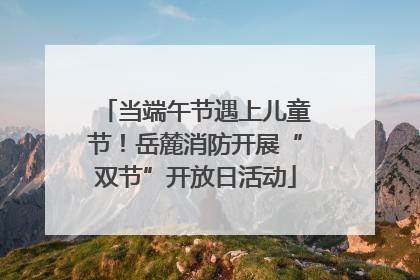 当端午节遇上儿童节！岳麓消防开展“双节”开放日活动