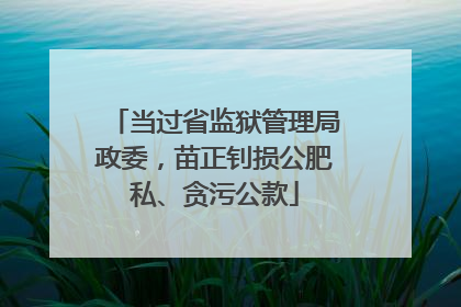 当过省监狱管理局政委，苗正钊损公肥私、贪污公款
