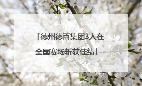 德州德百集团3人在全国赛场斩获佳绩