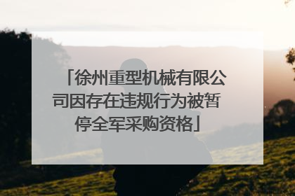 徐州重型机械有限公司因存在违规行为被暂停全军采购资格