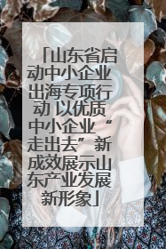 山东省启动中小企业出海专项行动 以优质中小企业“走出去”新成效展示山东产业发展新形象