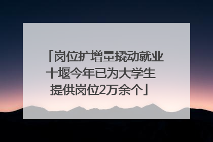 岗位扩增量撬动就业 十堰今年已为大学生提供岗位2万余个