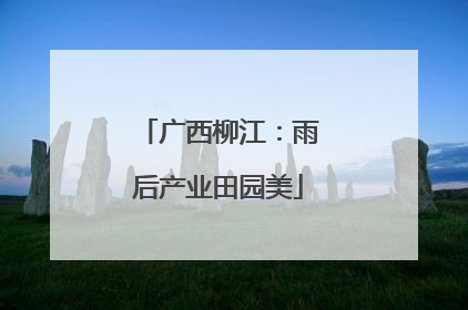 广西柳江：雨后产业田园美