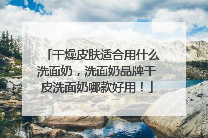 干燥皮肤适合用什么洗面奶，洗面奶品牌干皮洗面奶哪款好用！