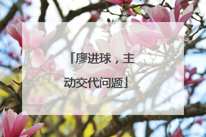 廖进球，主动交代问题