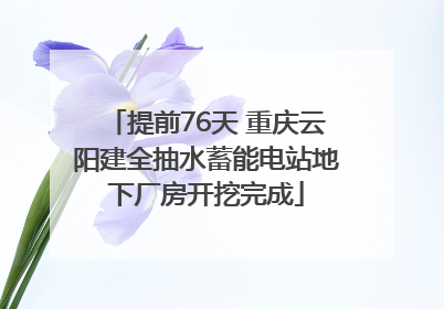 提前76天 重庆云阳建全抽水蓄能电站地下厂房开挖完成