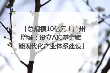 总规模10亿元！广州增城：设立AIC基金赋能现代化产业体系建设