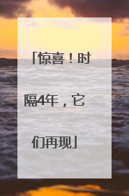 惊喜！时隔4年，它们再现