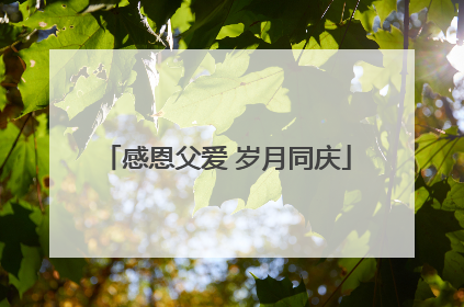 感恩父爱 岁月同庆