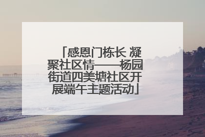 感恩门栋长 凝聚社区情——杨园街道四美塘社区开展端午主题活动