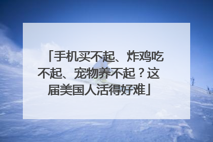 手机买不起、炸鸡吃不起、宠物养不起？这届美国人活得好难