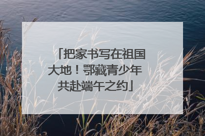 把家书写在祖国大地！鄂藏青少年共赴端午之约
