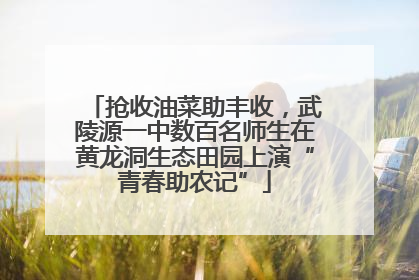 抢收油菜助丰收，武陵源一中数百名师生在黄龙洞生态田园上演“青春助农记”