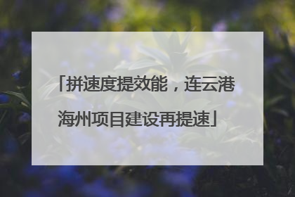拼速度提效能，连云港海州项目建设再提速
