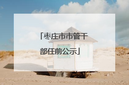 枣庄市市管干部任前公示