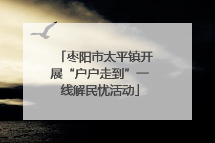 枣阳市太平镇开展“户户走到”一线解民忧活动