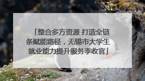 整合多方资源 打造全链条赋能路径，无锡市大学生就业能力提升服务季收官