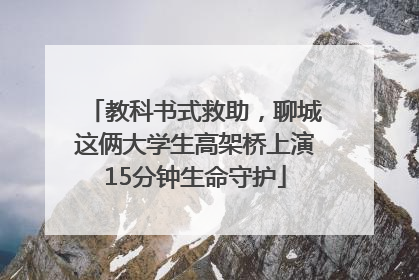 教科书式救助，聊城这俩大学生高架桥上演15分钟生命守护