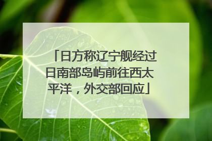日方称辽宁舰经过日南部岛屿前往西太平洋，外交部回应