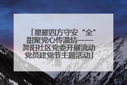 星耀四方守安“全” 甜聚党心传温情——舞阳社区党委开展流动党员建党节主题活动