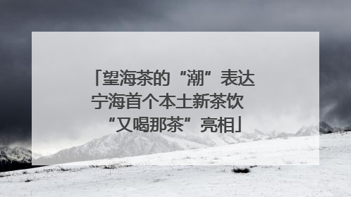 望海茶的“潮”表达 宁海首个本土新茶饮“又喝那茶”亮相