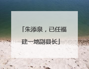 朱添泉，已任福建一地副县长