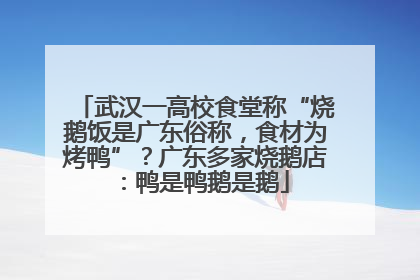 武汉一高校食堂称“烧鹅饭是广东俗称，食材为烤鸭”？广东多家烧鹅店：鸭是鸭鹅是鹅