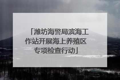 潍坊海警局滨海工作站开展海上养殖区专项检查行动