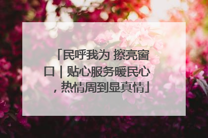 民呼我为 擦亮窗口｜贴心服务暖民心，热情周到显真情