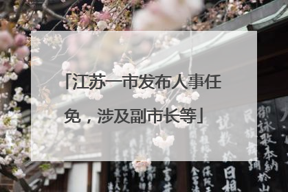 江苏一市发布人事任免，涉及副市长等