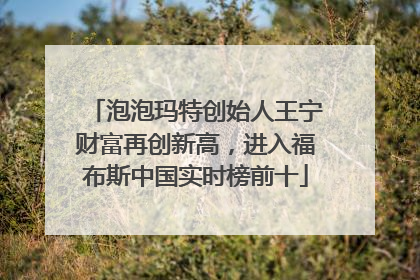 泡泡玛特创始人王宁财富再创新高，进入福布斯中国实时榜前十