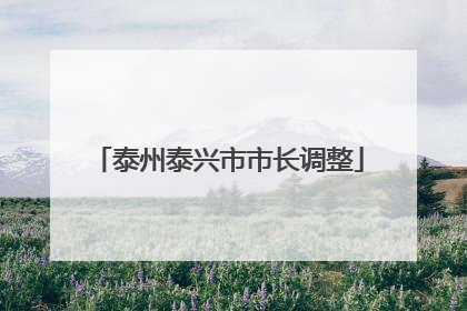 泰州泰兴市市长调整