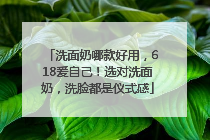 洗面奶哪款好用，618爱自己！选对洗面奶，洗脸都是仪式感