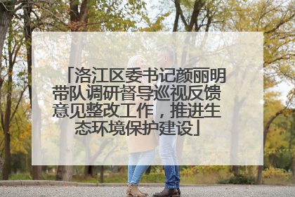 洛江区委书记颜丽明带队调研督导巡视反馈意见整改工作，推进生态环境保护建设