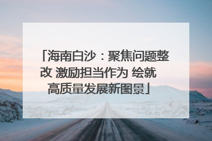 海南白沙：聚焦问题整改 激励担当作为 绘就高质量发展新图景