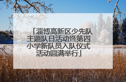 淄博高新区少先队主题队日活动暨第四小学新队员入队仪式活动圆满举行