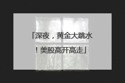 深夜，黄金大跳水！美股高开高走