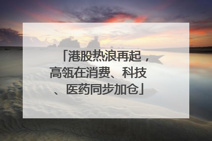 港股热浪再起，高瓴在消费、科技、医药同步加仓